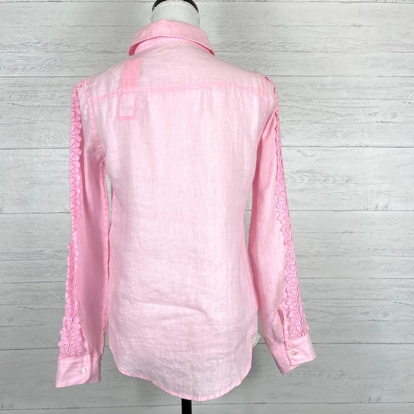 Lilly Pulitzer Sea View Button Down Shirt XXS Pink - Picture 8 of 12